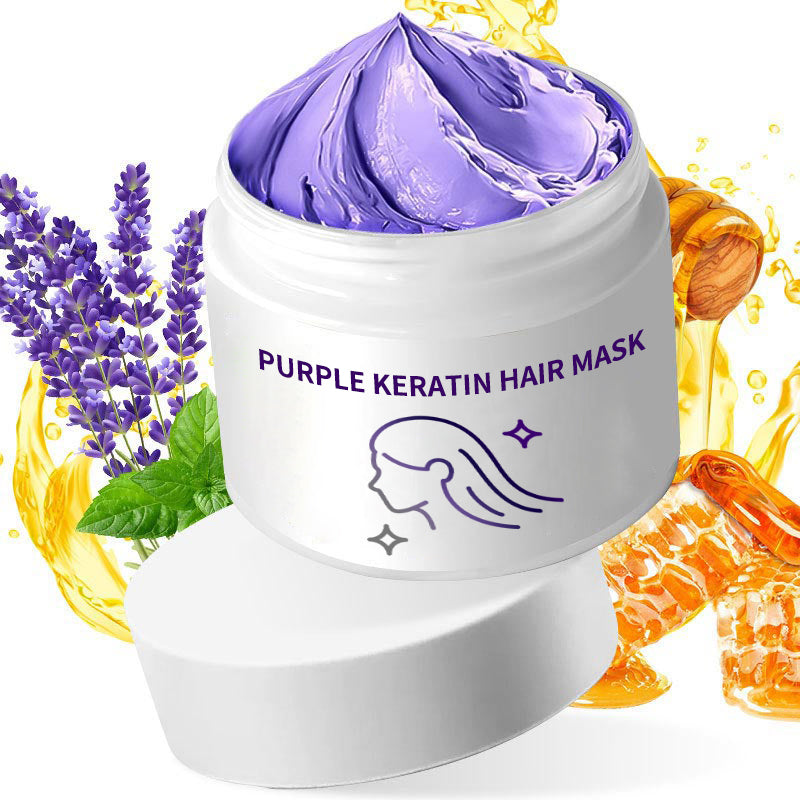 ✨ Buy 2 Get 1 Free! Purple Keratin Hair Mask - Tones Blonde, Silver & Gray Hair | Anti-Brass + Color Lock
