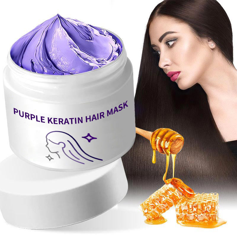 ✨ Buy 2 Get 1 Free! Purple Keratin Hair Mask - Tones Blonde, Silver & Gray Hair | Anti-Brass + Color Lock
