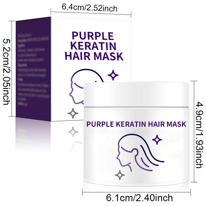 ✨ Buy 2 Get 1 Free! Purple Keratin Hair Mask - Tones Blonde, Silver & Gray Hair | Anti-Brass + Color Lock
