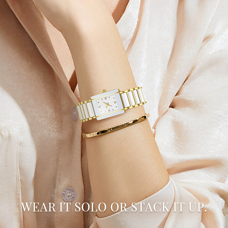 Fashion Ceramic Square Quartz Watch