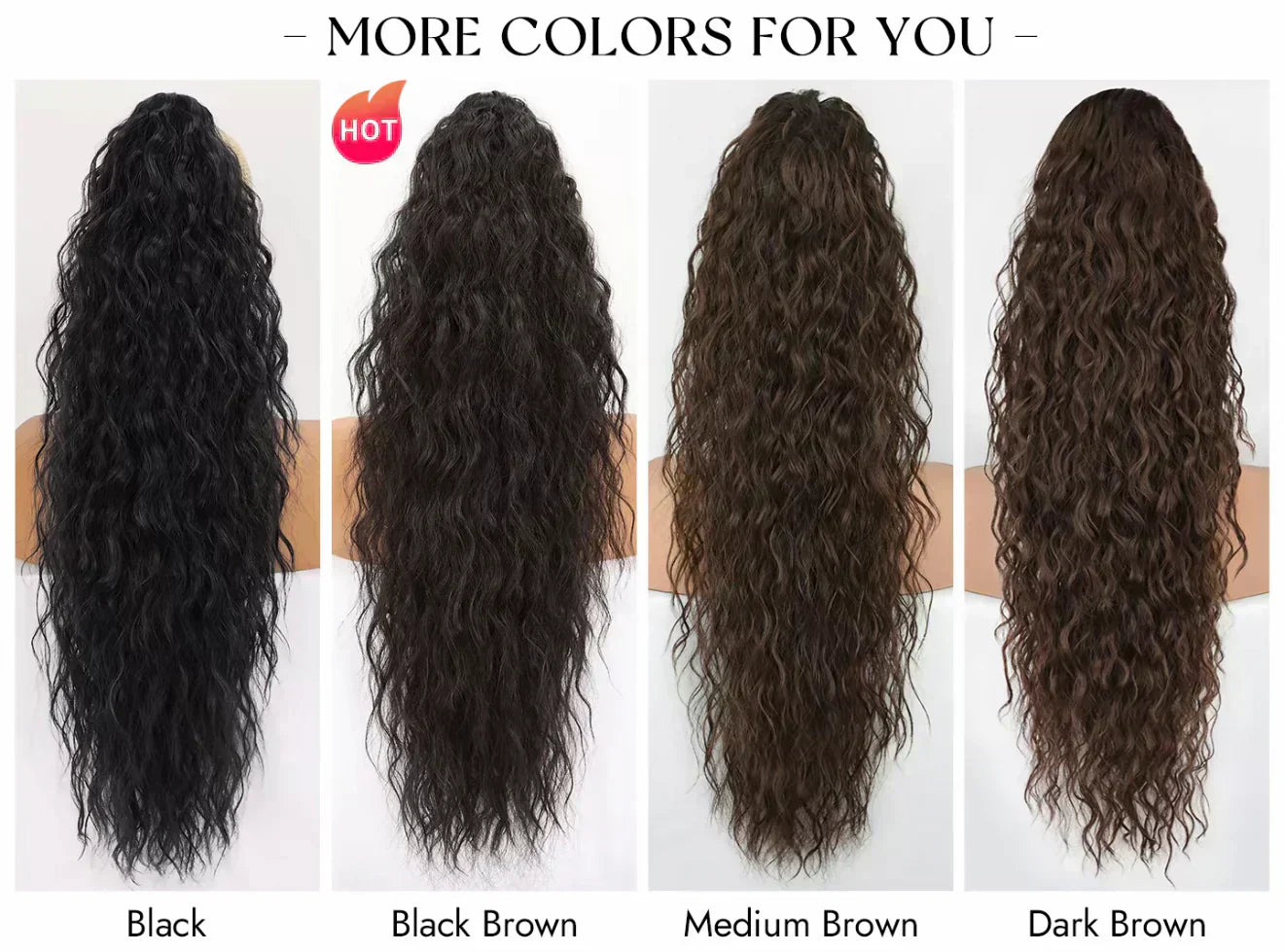 💜2025 NEW IN 💜Curly Wavy Frizzy Hair Extension with Ponytail