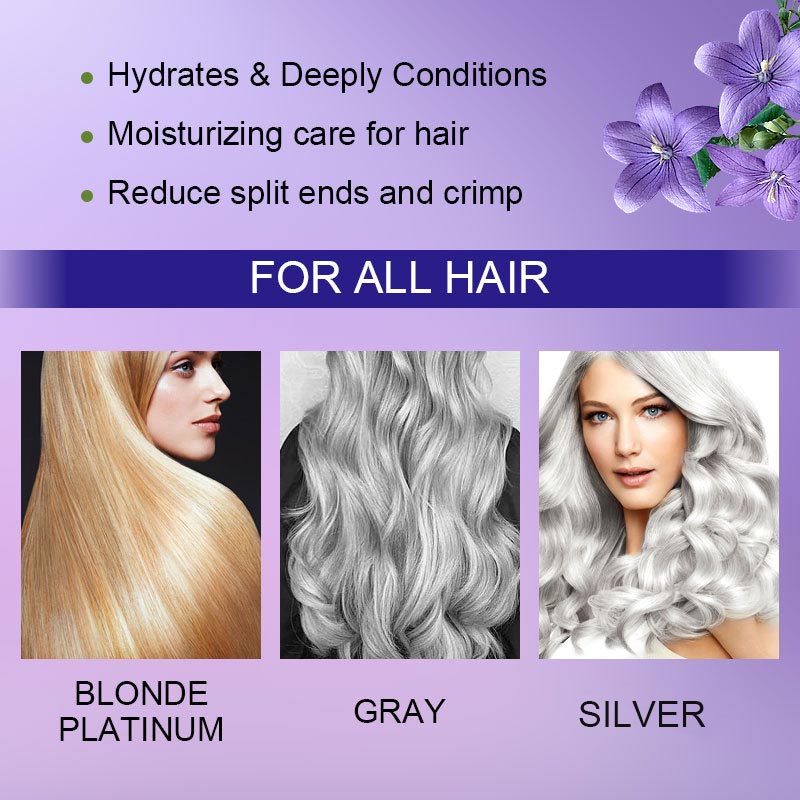 ✨ Buy 2 Get 1 Free! Purple Keratin Hair Mask - Tones Blonde, Silver & Gray Hair | Anti-Brass + Color Lock