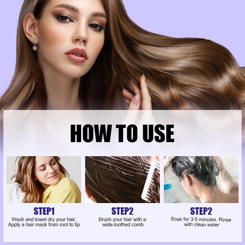 ✨ Buy 2 Get 1 Free! Purple Keratin Hair Mask - Tones Blonde, Silver & Gray Hair | Anti-Brass + Color Lock