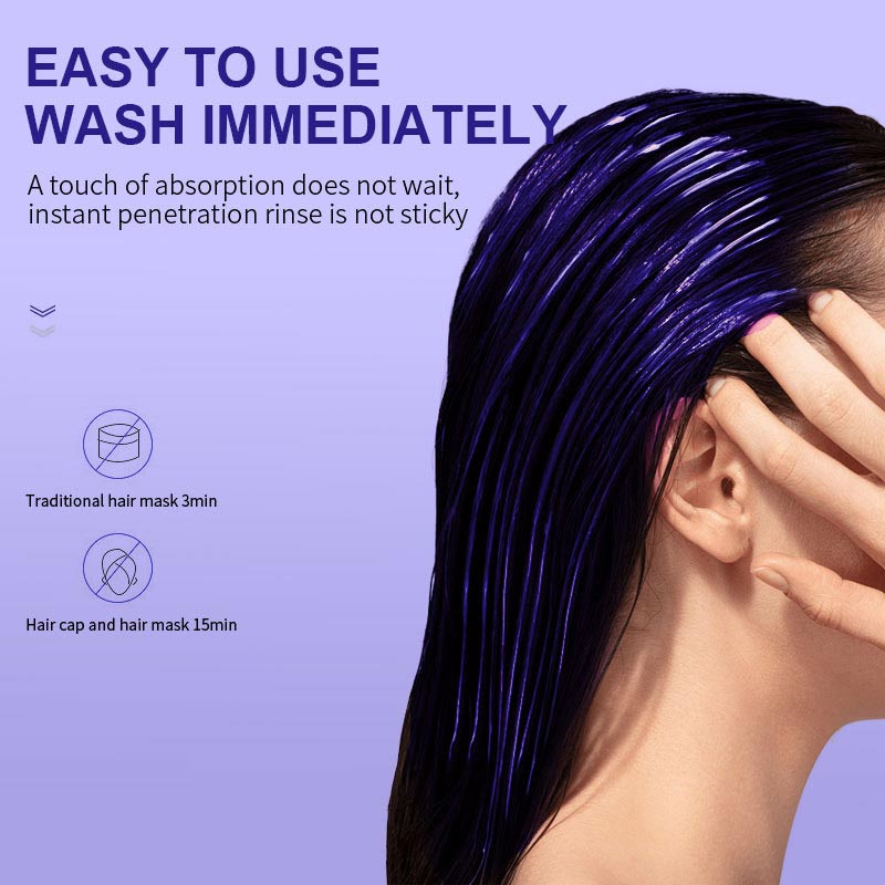 ✨ Buy 2 Get 1 Free! Purple Keratin Hair Mask - Tones Blonde, Silver & Gray Hair | Anti-Brass + Color Lock