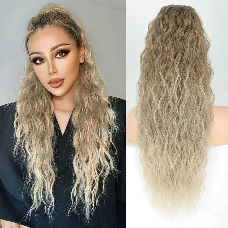 💜2025 NEW IN 💜Curly Wavy Frizzy Hair Extension with Ponytail