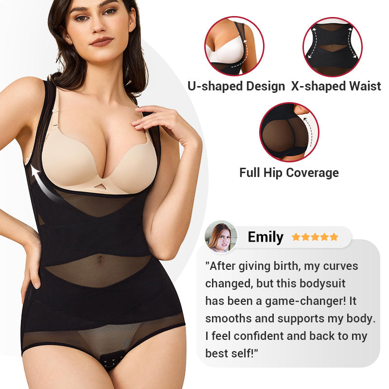 ⏳Limited Time 49% Off!⏳3-in-1 Women's Lightweight Mesh Yoga Bodysuit Shaper