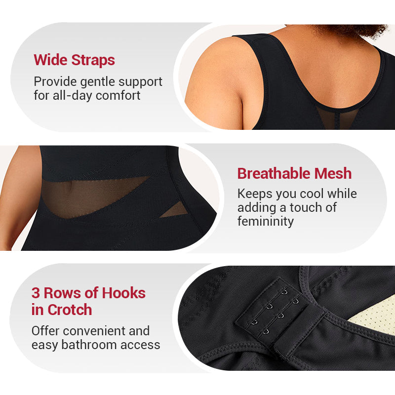 ⏳Limited Time 49% Off!⏳3-in-1 Women's Lightweight Mesh Yoga Bodysuit Shaper