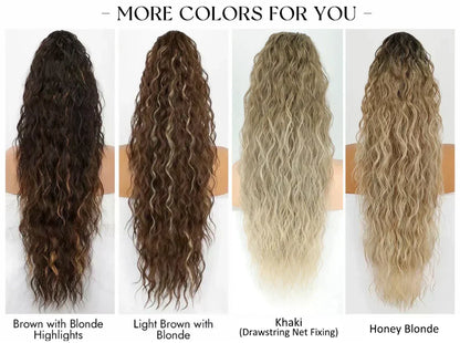 💜2025 NEW IN 💜Curly Wavy Frizzy Hair Extension with Ponytail