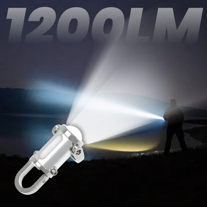 1200LM Super Lys Sterk Mini Nøkkelring Vanntett Lommelykt