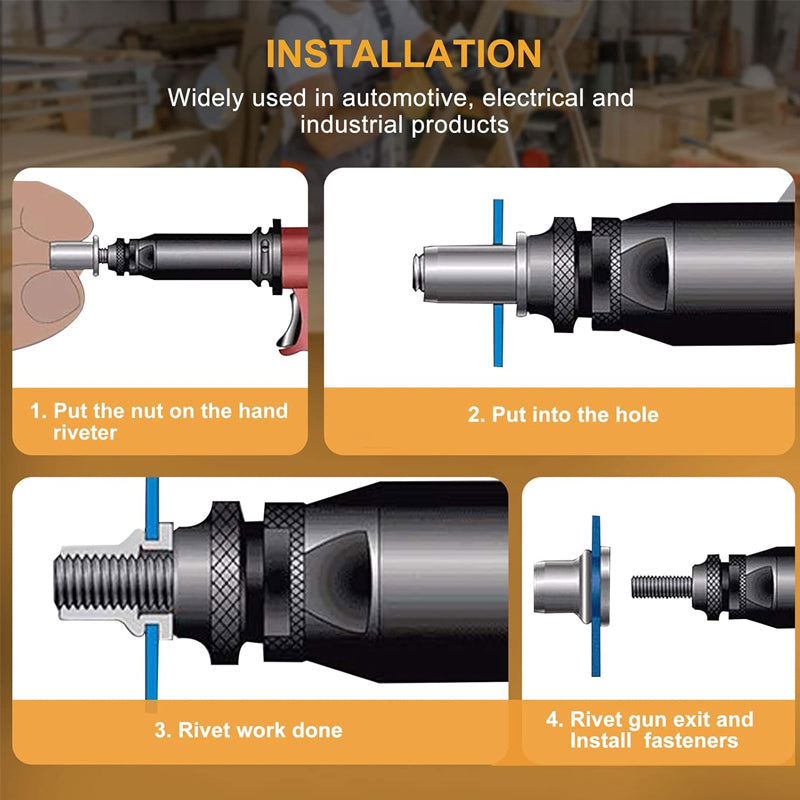 🔥Hot Promotion 50% OFF🔥Threaded Insert Nut Rivet Nuts Set with Flat Head