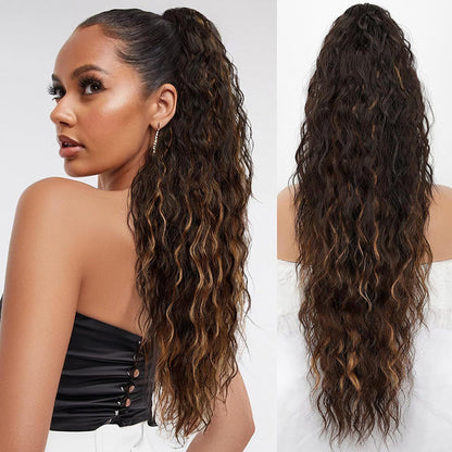 💜2025 NEW IN 💜Curly Wavy Frizzy Hair Extension with Ponytail