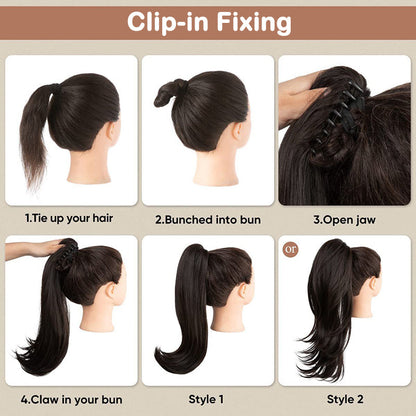 💜2025 NEW IN 💜Curly Wavy Frizzy Hair Extension with Ponytail