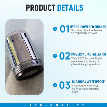 LED Faucet – 3-Color Temp-Sensing & Rainbow Light Modes